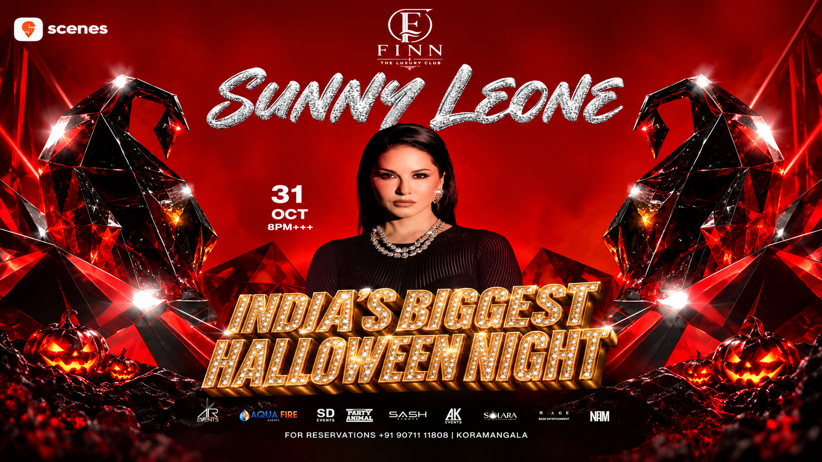 SUNNY LEONE AT FINN THE LUXURY CLUB -HALLOWEEN SPECIAL