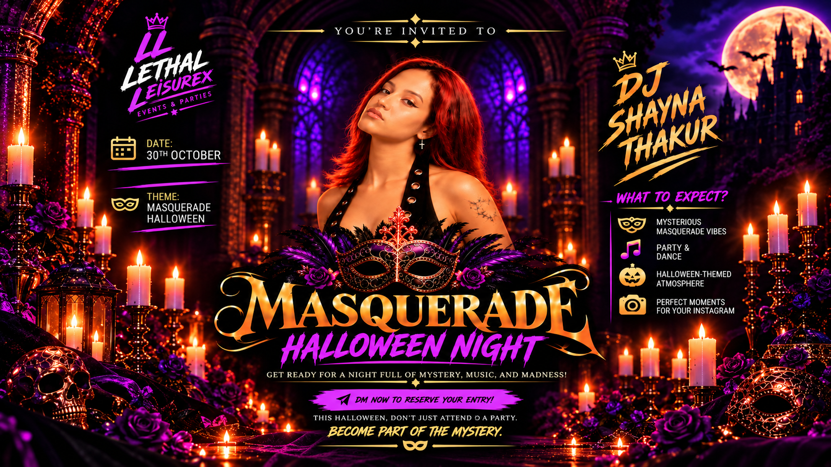 MASQUERADE HALLOWEEN PARTY LETHAL LEISURE EVENTS