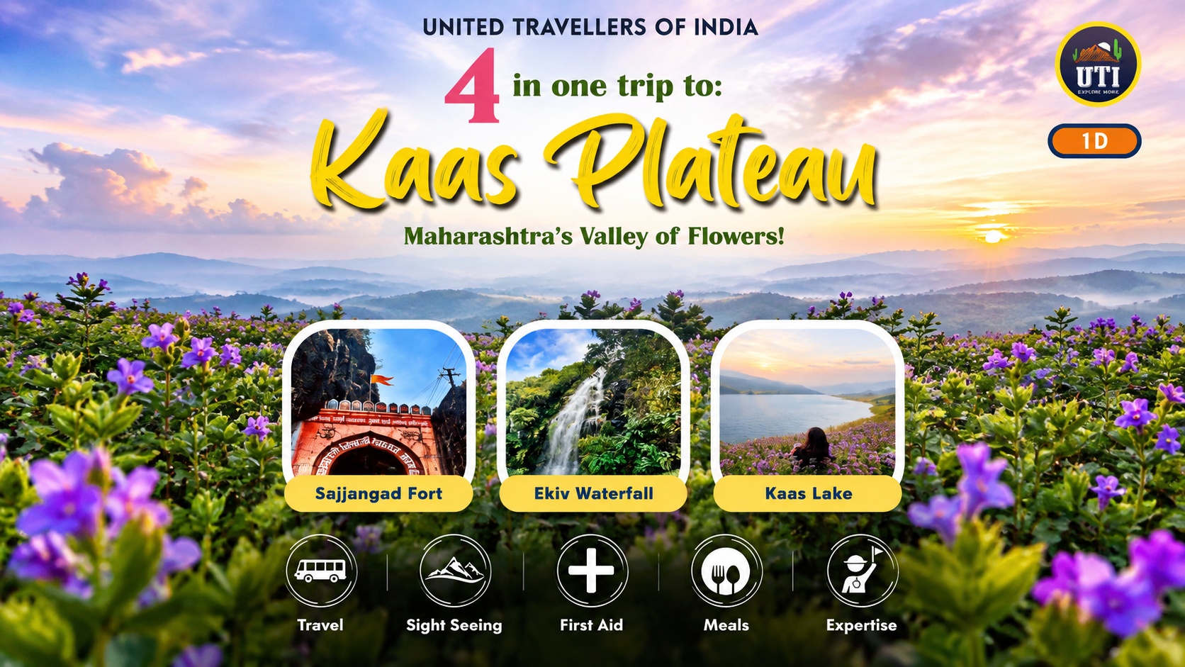 KAAS PLATEAU PATHAR-EKIV AND SAJJANGAD FORT - UTI