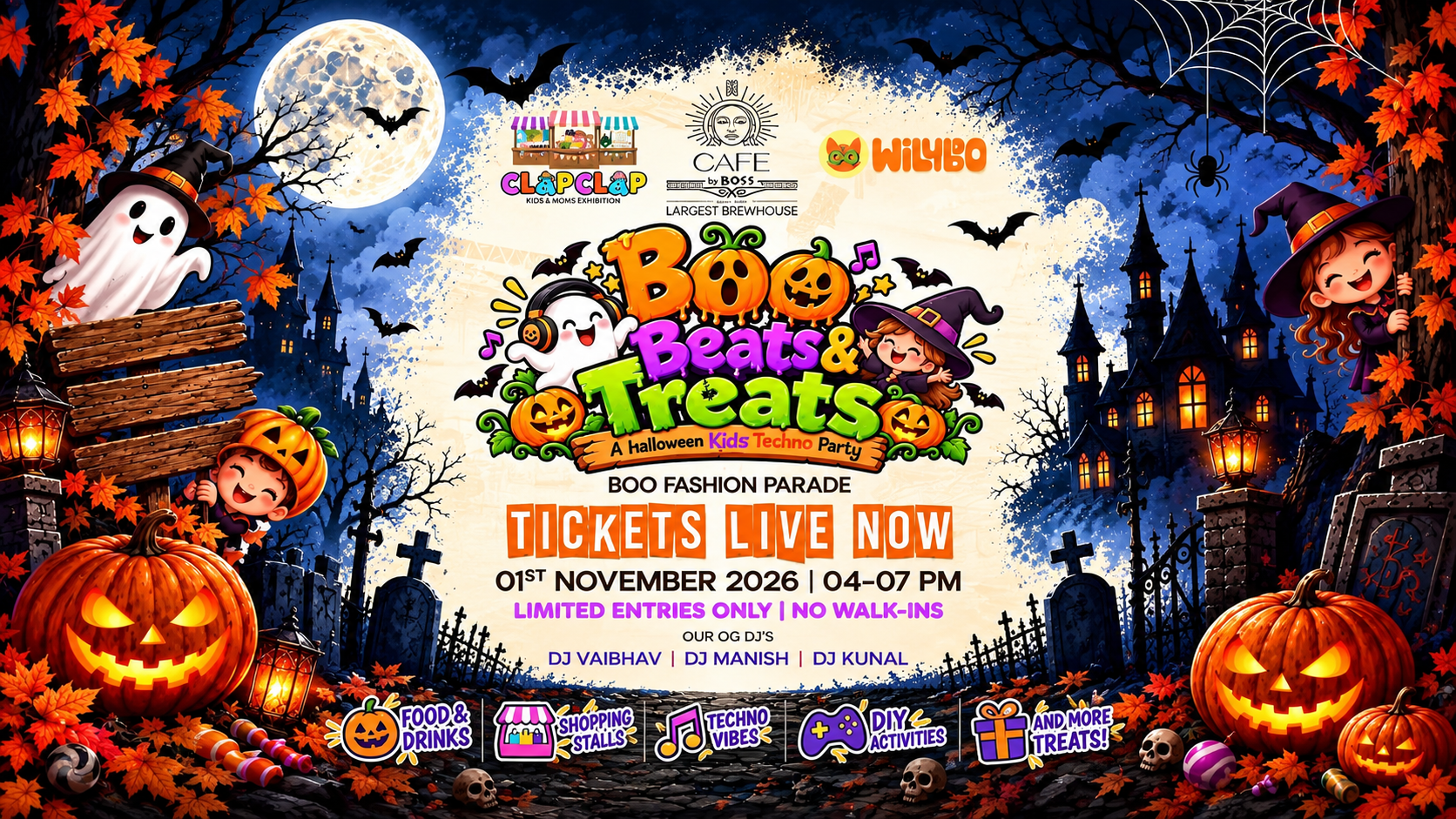 BOO BEATS AND TREATS KIDS TECHNO PARTY CAFE BY BOSS