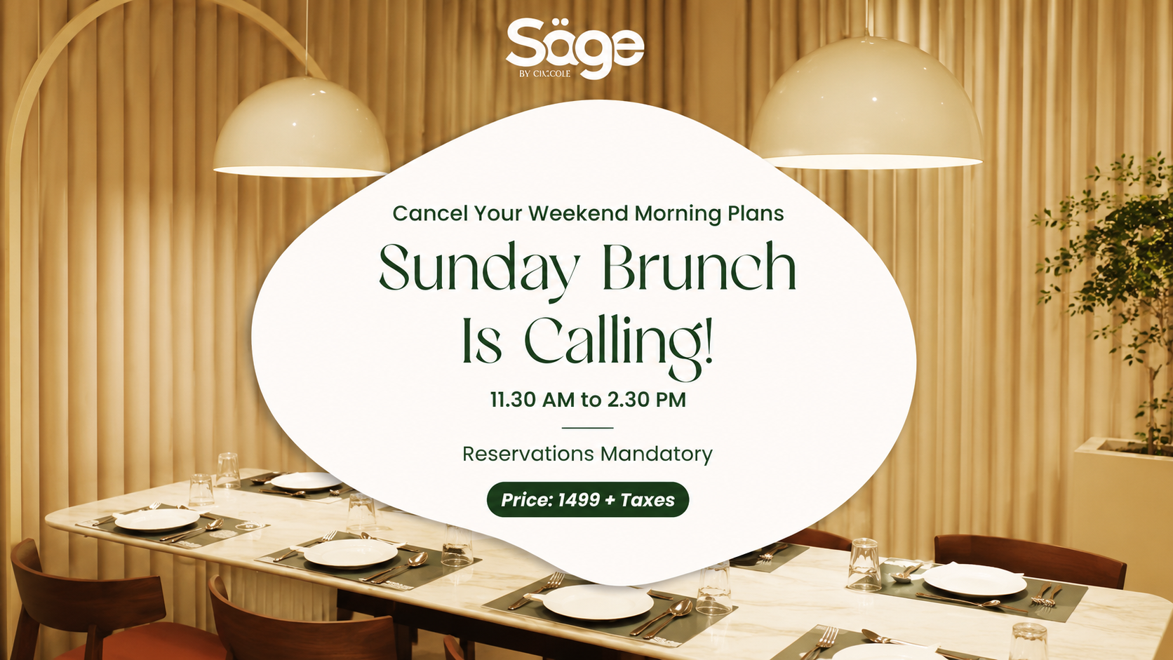 SUNDAY BRUNCH AT SAGE BY CACAOTE