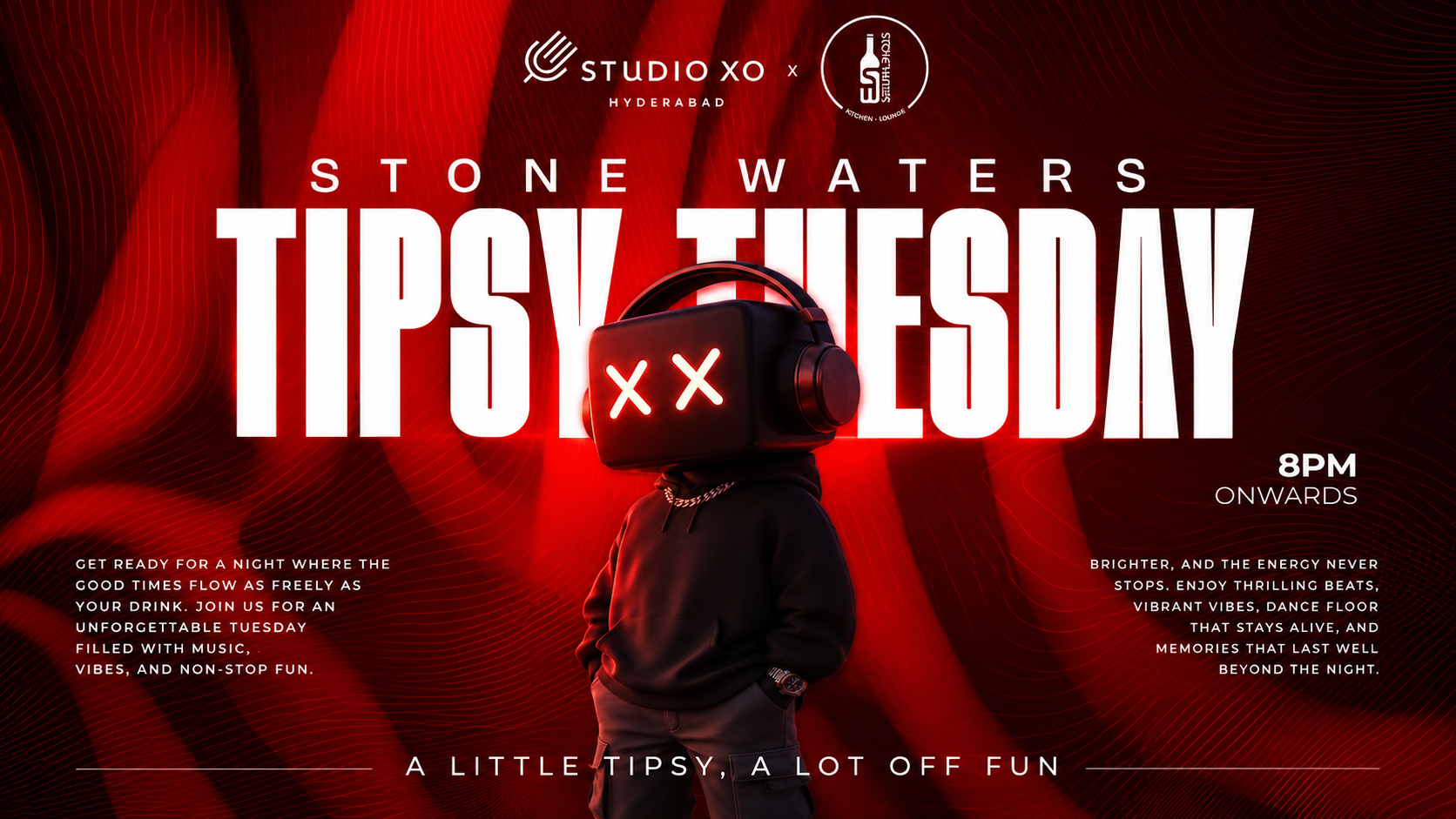 TIPSY TUESDAYS AT STUDIO XO AND STONE WATERS