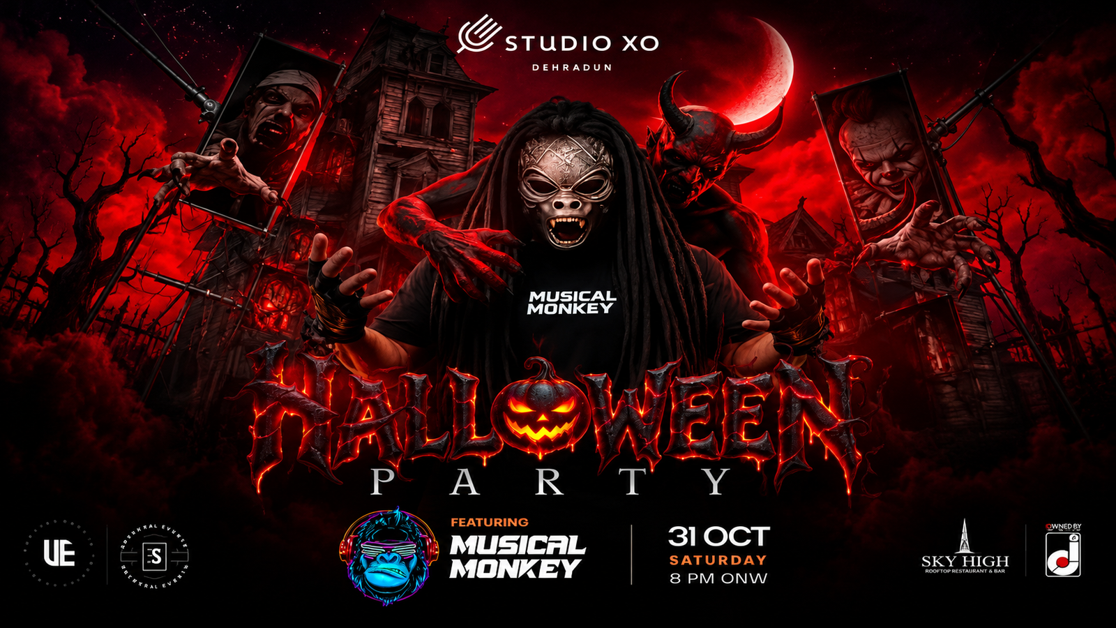 HALLOWEEN PARTY FEATURING MUSICAL MONKEY STUDIO XO DEHRADUN - OCT 31